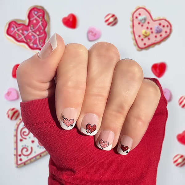 Cupid's Crush Nail Wraps / French manicure Nails