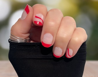 Red French Swirl Nail wraps