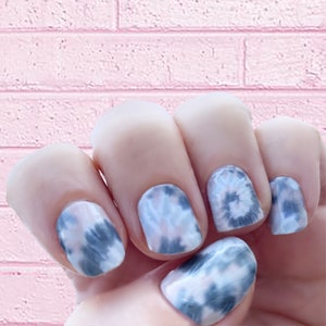 Pink & Gray Tie-dye Nail Wraps