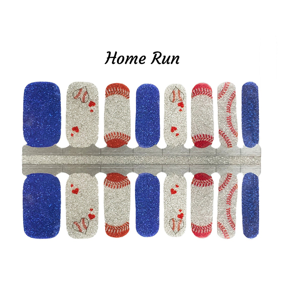 Home Run Nail Wraps /baseball Nail Wraps Etsy