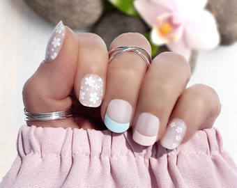 Pastel Petals (Semi-Transparent) Nail Wraps 100% Nail Polish Strips Nail Stickers