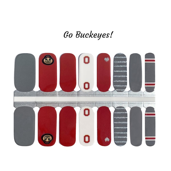 Go Buckeyes Nail Wraps / Ohio State Nail Wraps