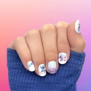 Lilo and Stitch nails decals clear vinyl. Peel and Stick