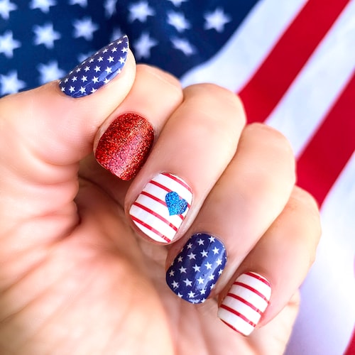 Party in the U.S.A. Nail Wraps/ Red White and Blue Nails / 4th - Etsy