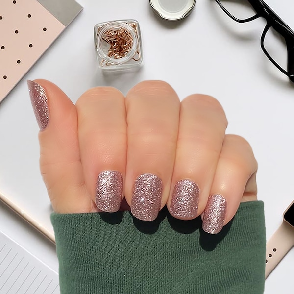 Rose Gold Glitter Nail Wraps