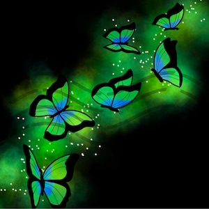 Green Butterfly Glow 20oz Sublimation PNG