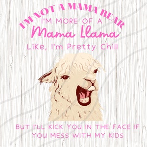 20oz Mama Llama #2 Sublimation PNG