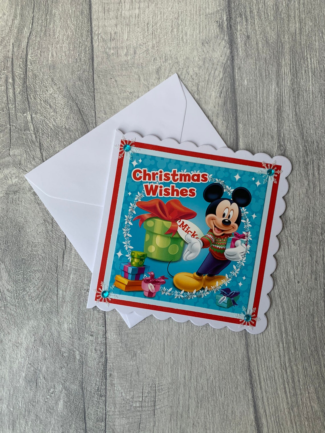 Disney Mickey Mouse Handmade Christmas card Etsy