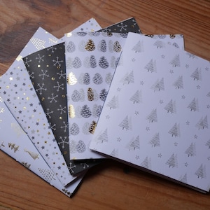 Petits carnets format carré 15x15 cm NOËL DORÉ + cartes de voeux surprise