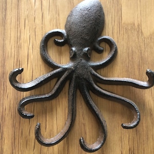 CAST IRON Octopus hook | Octopus Key Holder | Octopus Decor | Nautical Decor