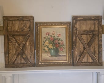 Handcrafted Interior Wood Shutters, Set of 2 (24x14), Custom Made to Order