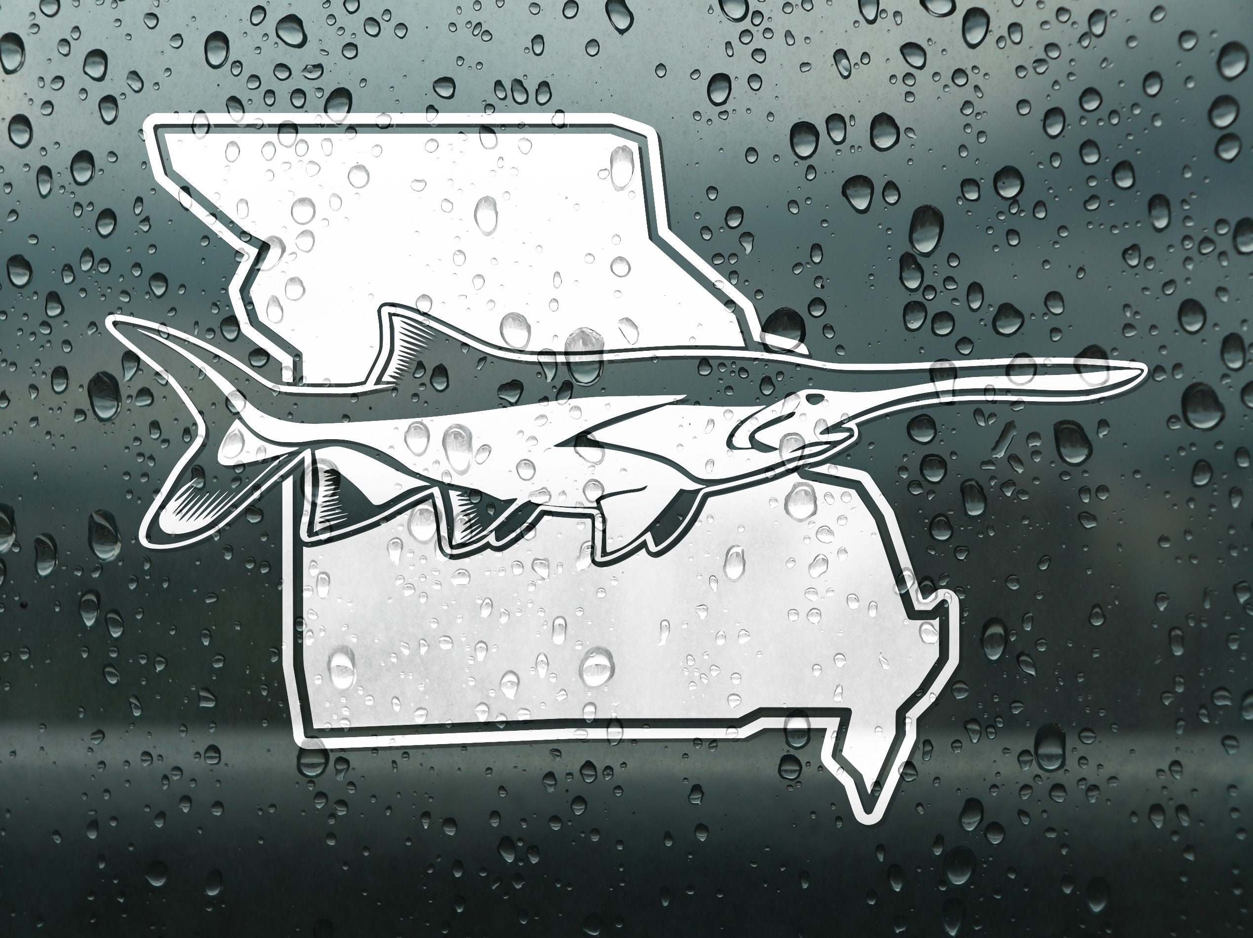 Choose Your State Spoonbill Paddlefish Decal Etsy
