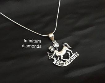 Saggitarius necklace, sterling silver necklace, gift for her, gift for saggitarians, zodiac necklace, silver necklace for men women