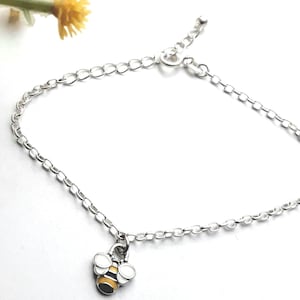 Sterling silver  bee charms bracelet,Dainty Bracelet,bee Charms Silver Bracelet,silver bracelet for girls,silver bracelet for women