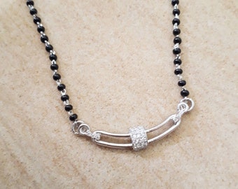 Silver mangalsutra pendant best sale