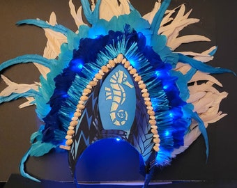 DANCE OF  LIGHTS - Tahitian Dance Ceremonial Headdress - Sea Horse