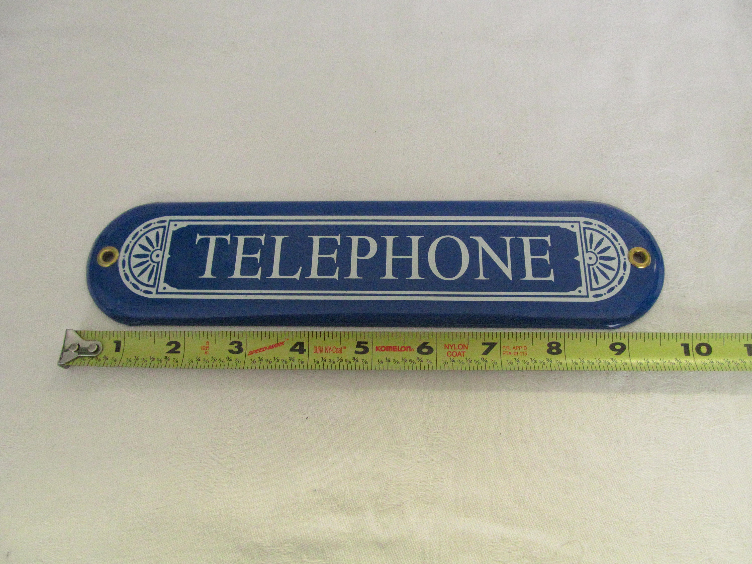 Small Steel Blue Telephone Sign Etsy