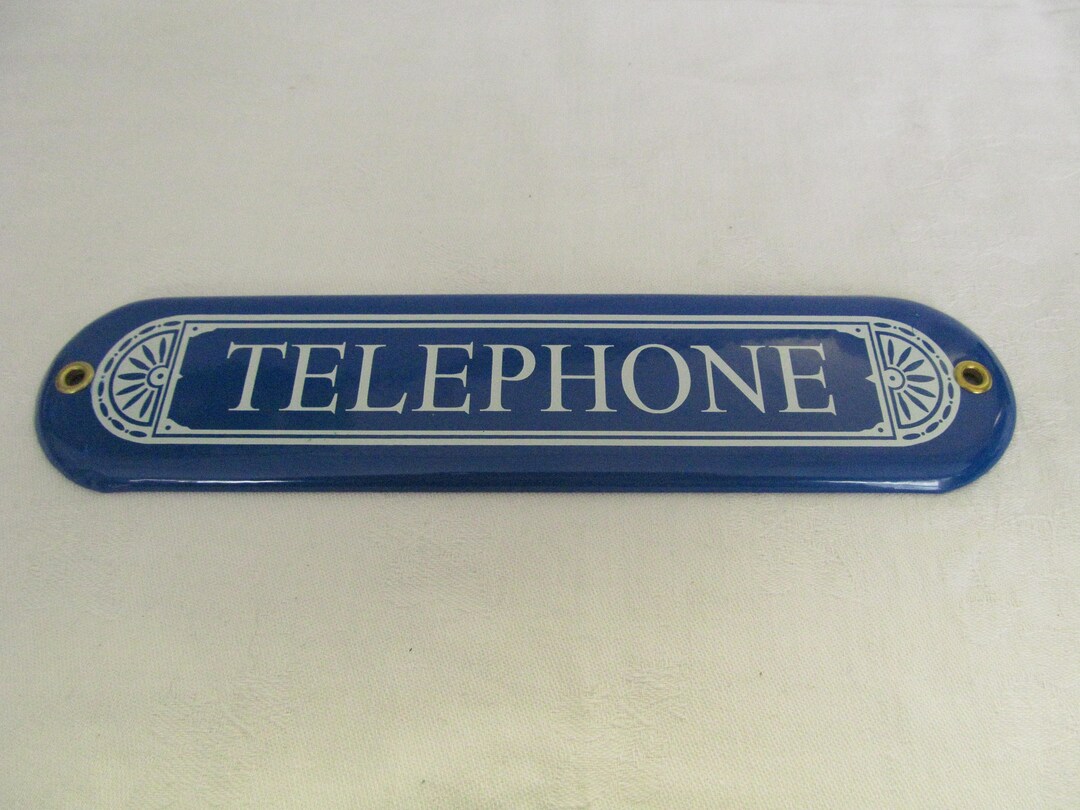 Small Steel Blue Telephone Sign Etsy