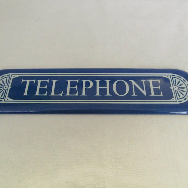 Small Steel Blue Telephone Sign