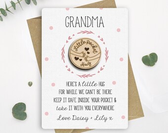 Personalised Pocket Hug - Little Pocket Hug Token - Pocket Hug Card - Letterbox Missing You Gift - Thinking Of You