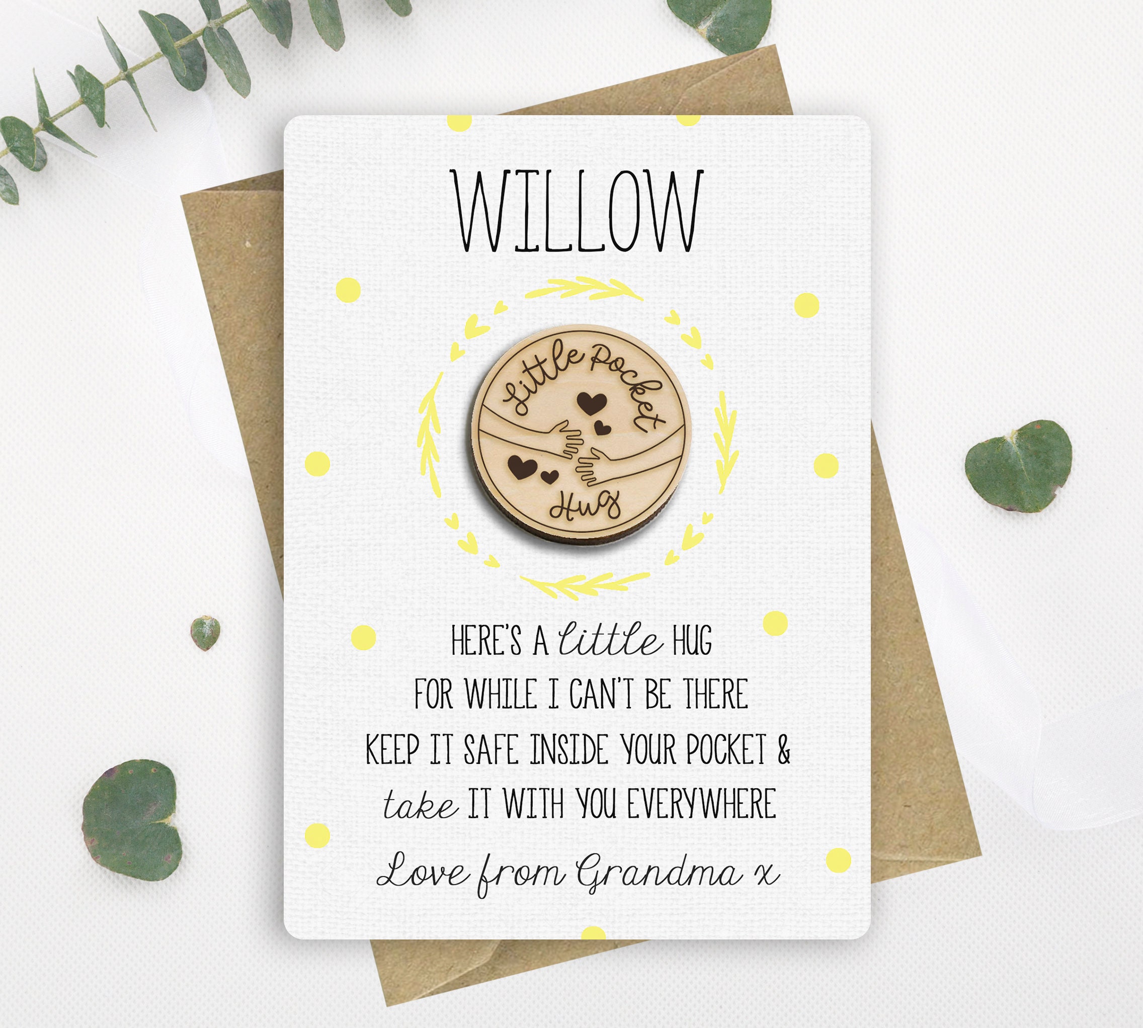 Personalised Pocket Hug Little Pocket Hug Token Pocket Hug Etsy