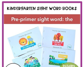Pre-Primer Sight Word Books, Homeschool Kindergarten (PDFs)