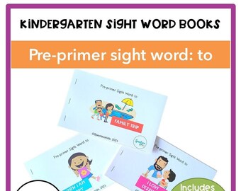Pre-Primer Sight Word Books, Homeschool Kindergarten (PDF Printable)