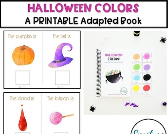 Halloween Colors Adapted Book, Speech Therapy, Autism (Digital Download)