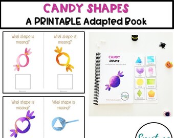 Halloween Candy Shapes Printable Book, Speech Therapy, Autism (Digital Download)