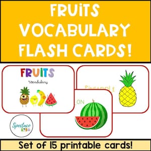 Fruits Vocabulary Flash Cards! (DIGITAL DOWNLOAD)