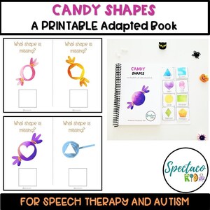 Halloween shapes PRINTABLE ADAPTED INTERACTIVE book for speech therapy, special education and autism, instant download, children book