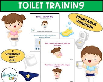 Toilet Training Social Story for Autism, Boy & Girl Versions (Digital Download)