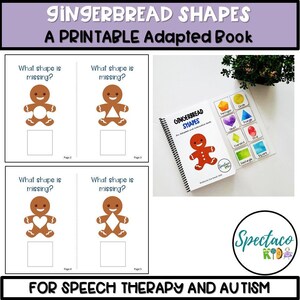 Winter Shapes PRINTABLE ADAPTED INTERACTIVE book for speech therapy, special education and autism, children book, learning binder, busy book