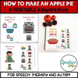fall story sequencing PRINTABLE ADAPTED INTERACTIVE book for speech therapy, special education and autism, instant download, children book