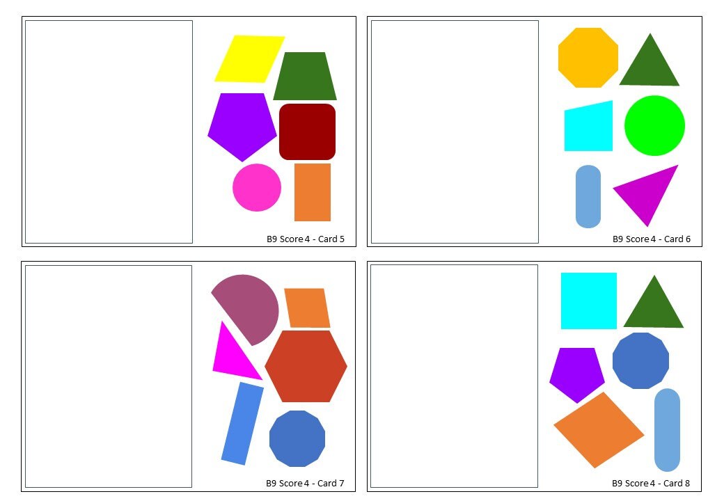 ABLLSR Aligned B9 Block Designs on Picture Cards Task Cards, Pictures
