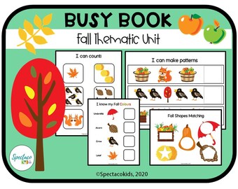 Fall Toddler Busy Book | Homeschool Learning Binder (PDF Pattern)