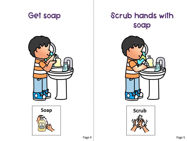 I Can Wash My Hands PRINTABLE ADAPTED INTERACTIVE Book for Speech