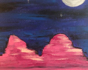 Pink Desert Night Sky