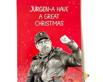 A5 Jurgen Klopp Liverpool Christmas Card (With Envelope)