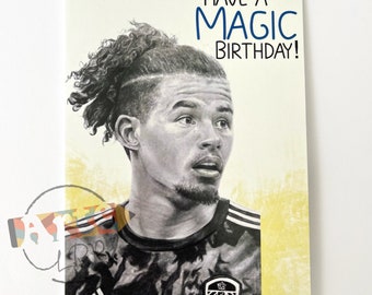 A5 Kalvin Phillips LUFC Birthday Card (With Envelope)