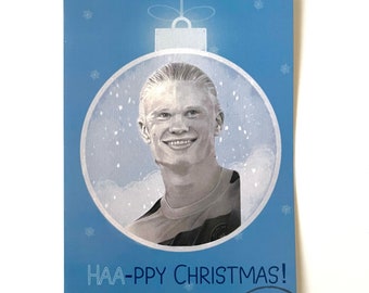 A5 Erling Haaland Manchester City Christmas Card (With Envelope)