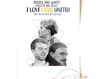 A5 Leeds United Valentine’s card (With envelope)