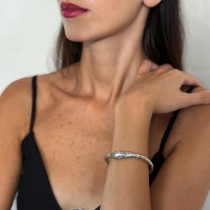 Sterling Silver Cuff - White Natural Pearl Bracelet - One Of A Kind Unique Design - Nickel-Free Jewelry for Women