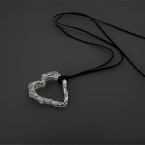 Heart Pendant Necklace - 925 Sterling Silver - One Of A Kind Minimalist Design -  Love Jewelry for Women
