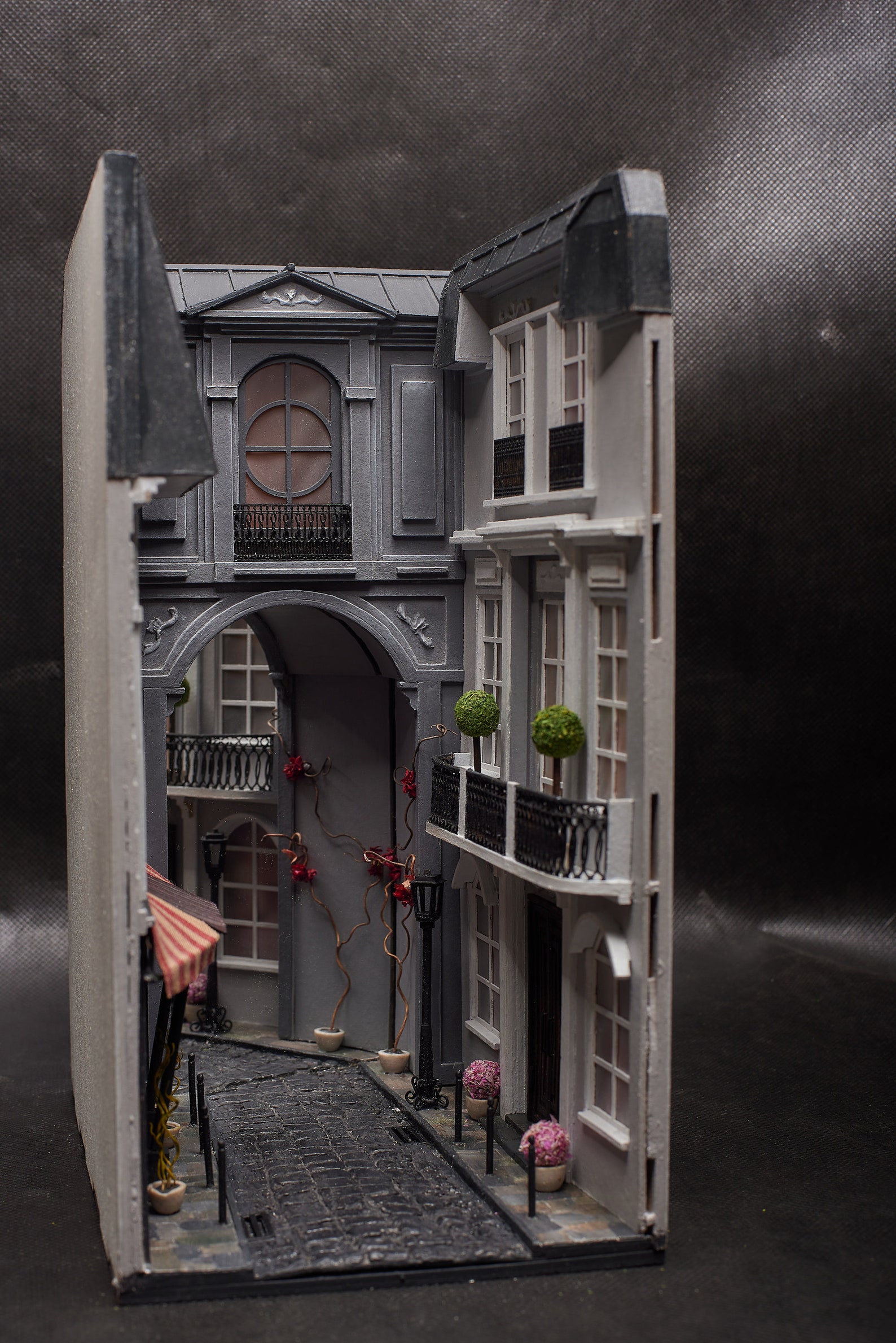 Book nook bookshelf insert art Paris alley Etsy