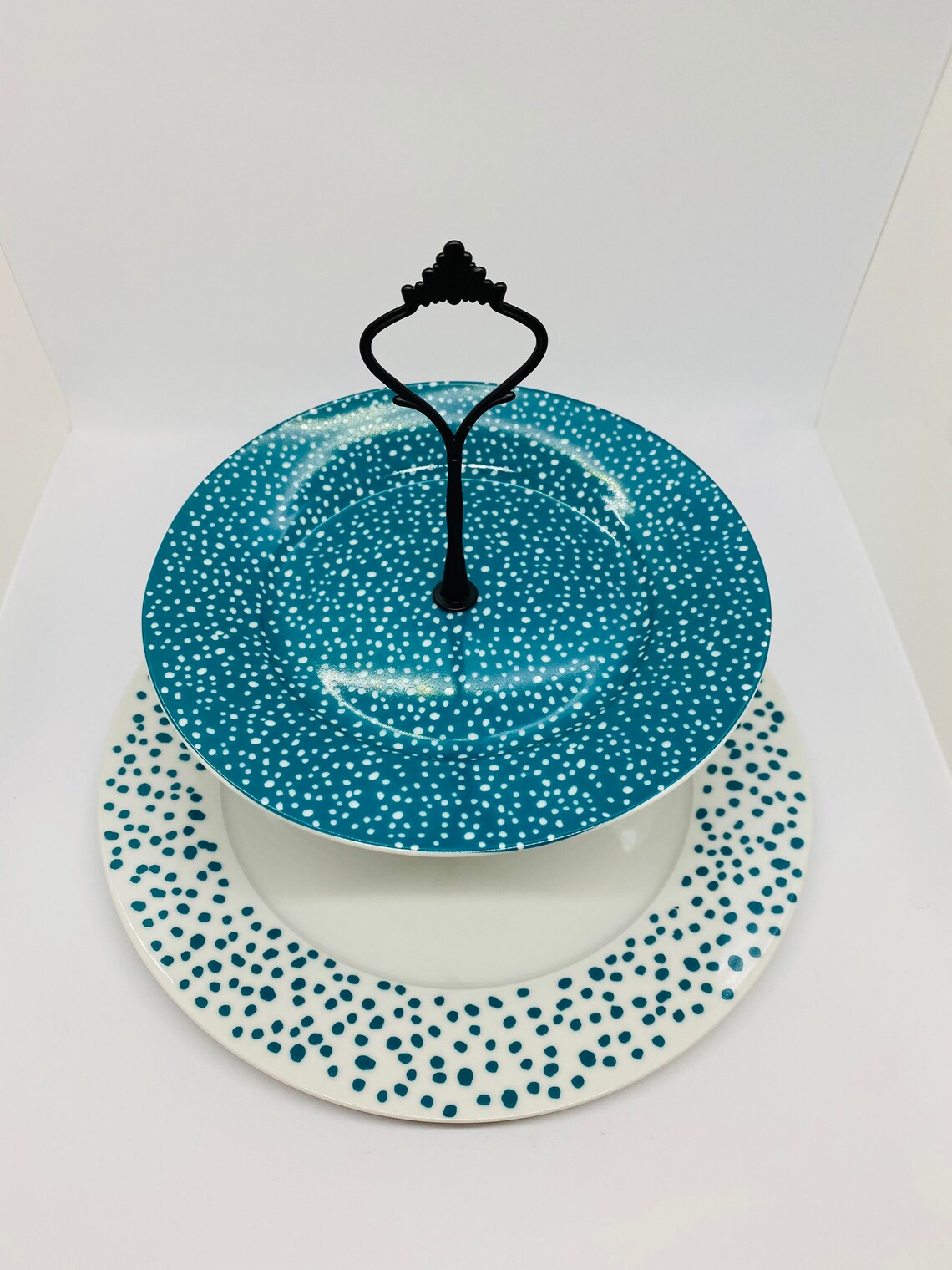 2 Tier Ceramic Cake Stand Etsy