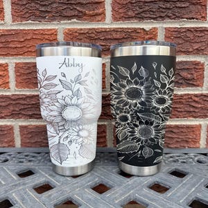 Sunflower Garden - Personalized Engraved YETI Tumbler - Coffee Mug image 8