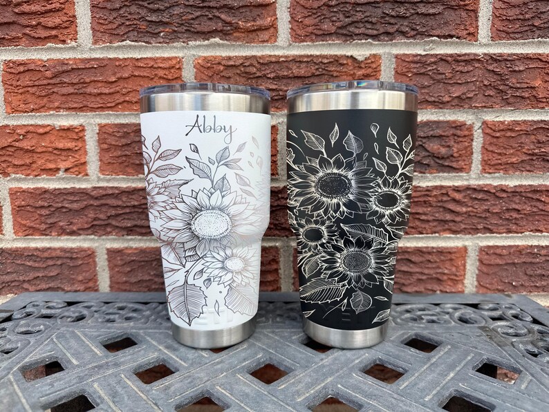 Sunflower Garden - Personalized Engraved YETI Tumbler - Coffee Mug image 8
