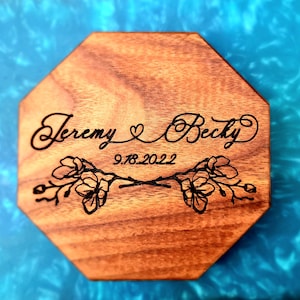Personalized Walnut Coasters (set of 4) - Wedding Gift - Anniversary - Boho Floral Design