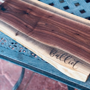 Your Text Walnut Live Edge Charcuterie/Cutting Board - Wedding - Valentines -Birthday